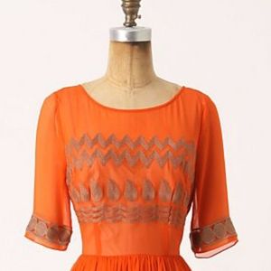 Beautiful Tracy Reese Tangerine silk dress